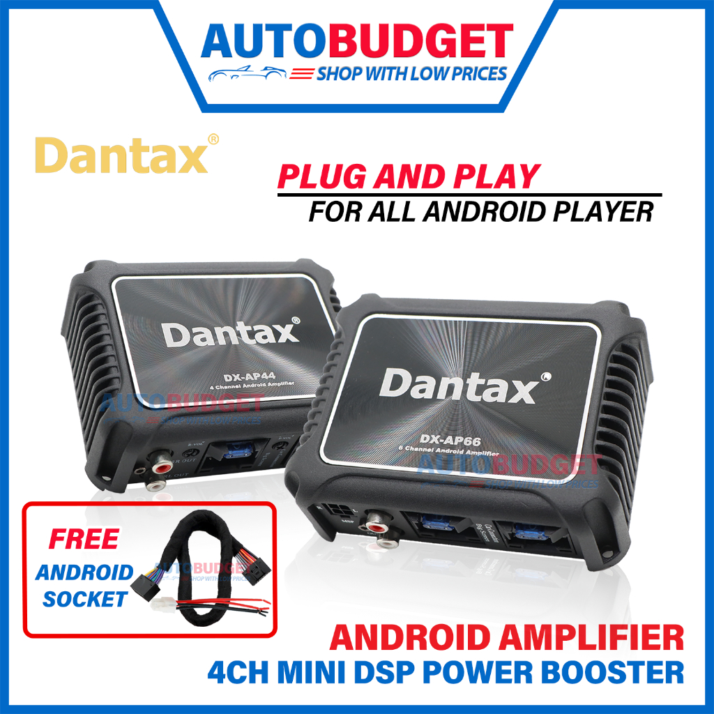 PLUG & PLAY DSP Android Amp Player DANTAX 6CH 4CH เครื่องขยายเสียงซับวูฟเฟอร์รถ Full Range ลําโพง