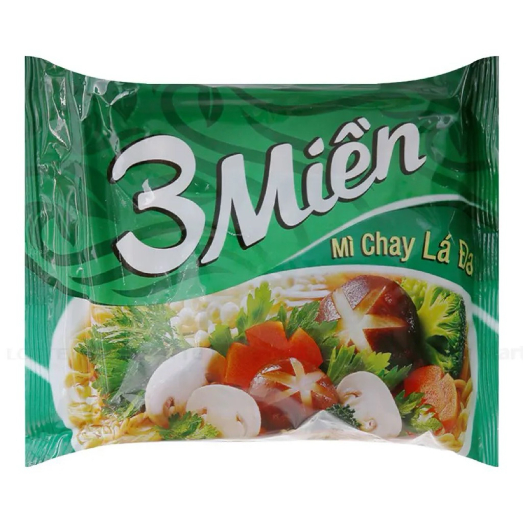 Mi 3 Mien Chay La Da บะหมี่กึ่งสําเร็จรูปมังสวิรัติ 65g