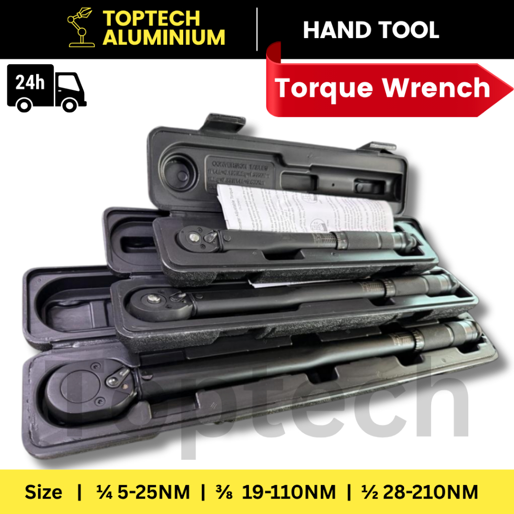 [จัดส่งภายใน 24 ชั่วโมง] ประแจแรงบิดขนาด ¼ 5-25NM ⅜ 19-110NM ½ 28-210NM เครื่องมือปรับวงล้อ