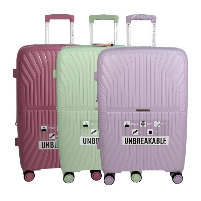 Giordano By Poly Pac 20" 24" 28" Posy Style Beg Bagasi UNBREAKABLE PP กระเป๋าเดินทางขยายได้พร้อมล็อค