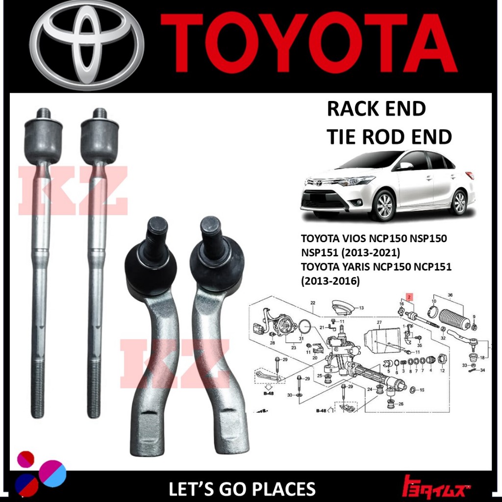 TOYOTA VIOS NCP150 NSP150 NSP / YARIS NCP150 NCP151- 4 IN 1 SET-ACK END/TIE ROD END/SET