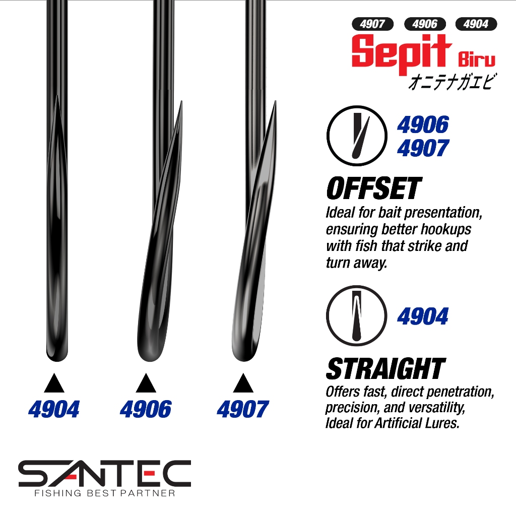 SANTEC – SEPIT BIRU HOOK GALAH HOOK 4904/4906/4907 PRAWN FISHING ราคา ถูกที่สุด ดีลบีเคเค แกลเลอรีภาพที่ 8
