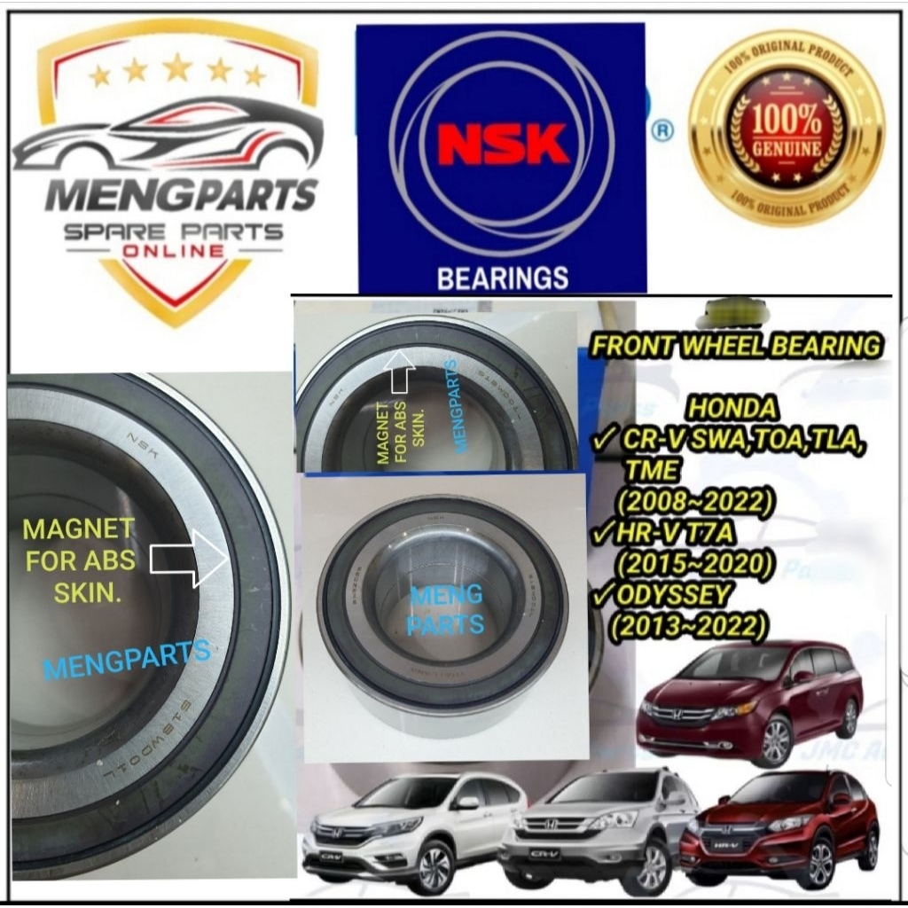 NSK HONDA CRV SWA TOA TTA TME HRV T7A FK2 RR1 TVA ล้อหน้าแบริ่ง TAYAR DEPAN 51BWD01