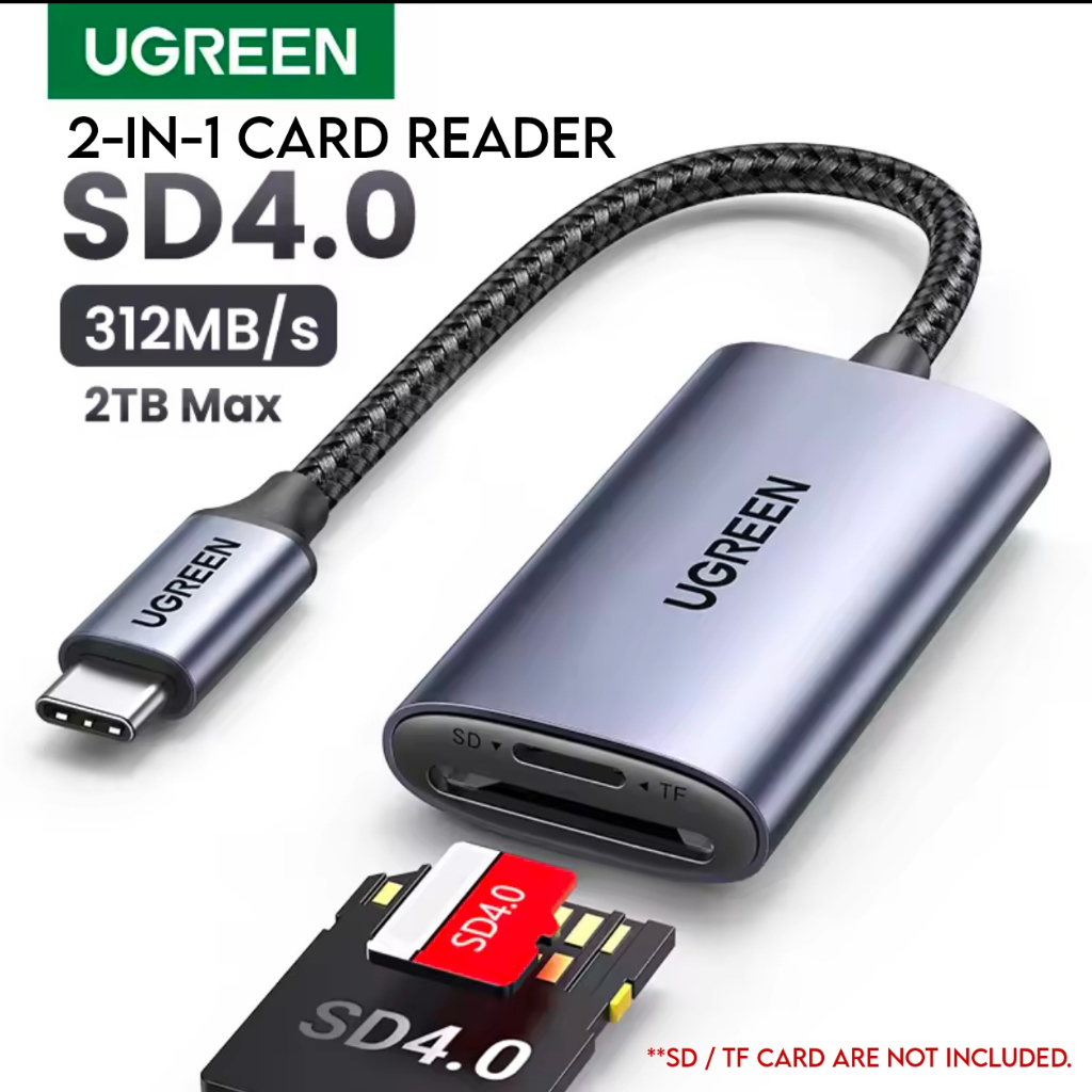 CM401 Ugreen 2-IN-1 Usb-C to SD 4.0 / TF 4.0 เครื่องอ่านการ์ด transfer และจัดการข้อมูลได้ง่าย