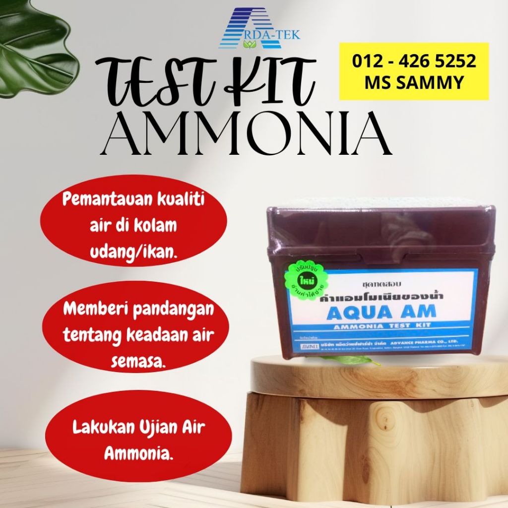 AQUA AM / AMMONIA TEST KIT / REDUCES AMMONIA IN WATER / IMPROVES GOOD WATER QUALITY / PREVENTS AMMON