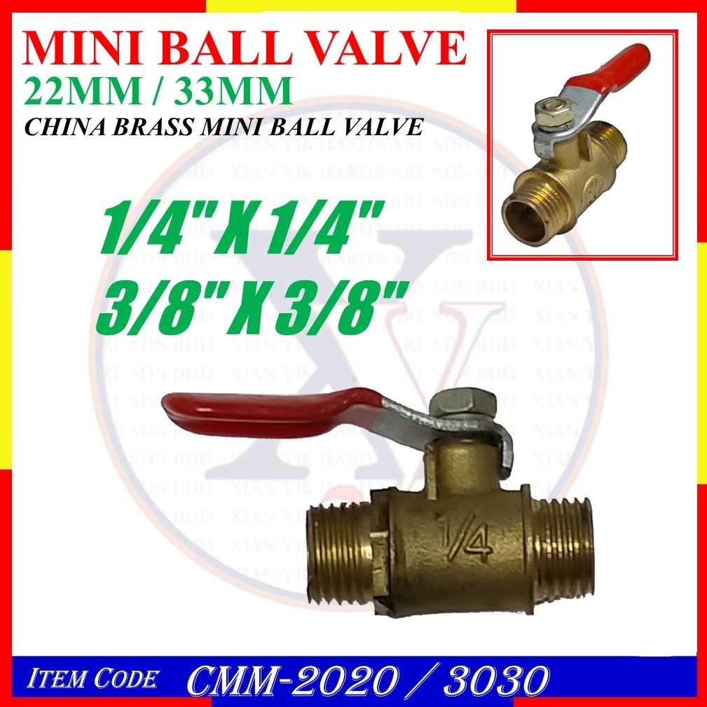 ( 3 ชิ้น) BRASS MINI BALL VALVE - CMM-2020 1/4" / CMM-3030 3/8"