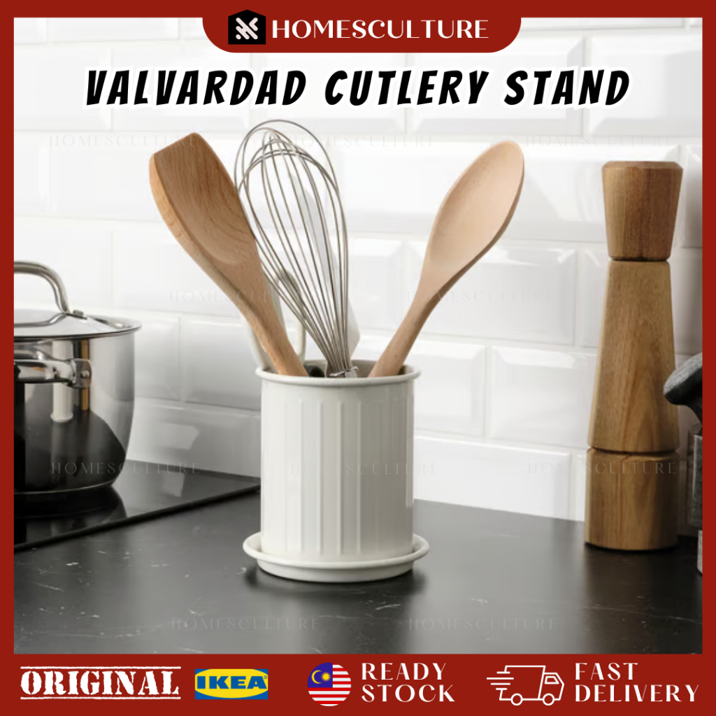 VALVARDAD Galvanised Kitchen Cutlery Stand Fork Spoon Chopstick Cooking Set Storage