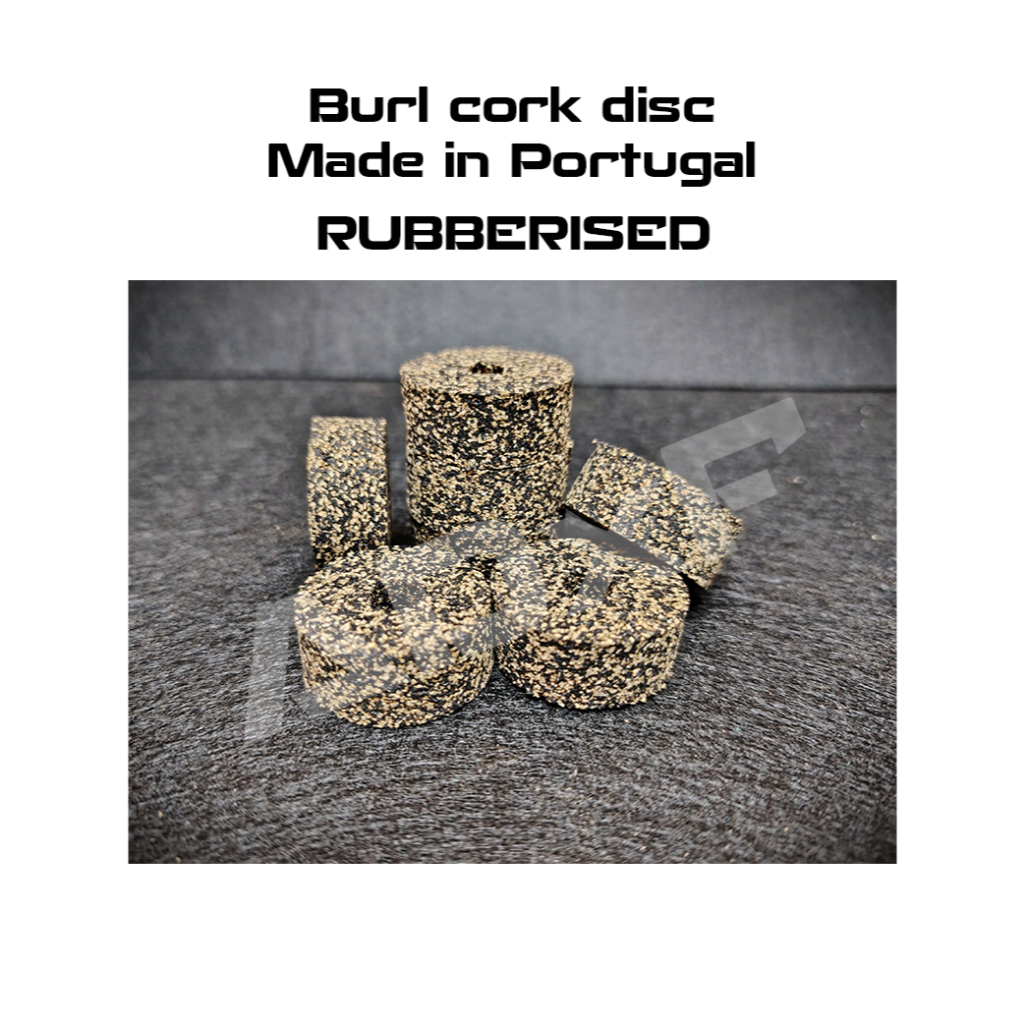 Burl Portugal cork disc RUBBERISED Made in Portugal สําหรับ DIY Custom rod handle