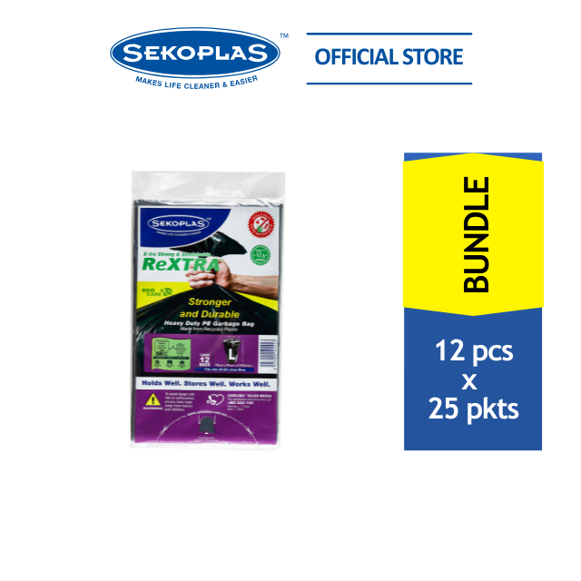 [Bundle Deal] Sekoplas ReXTRA Pkt (X-tra แข็งแรงทนทาน) - L (25 Pkt x 12 ชิ้น)