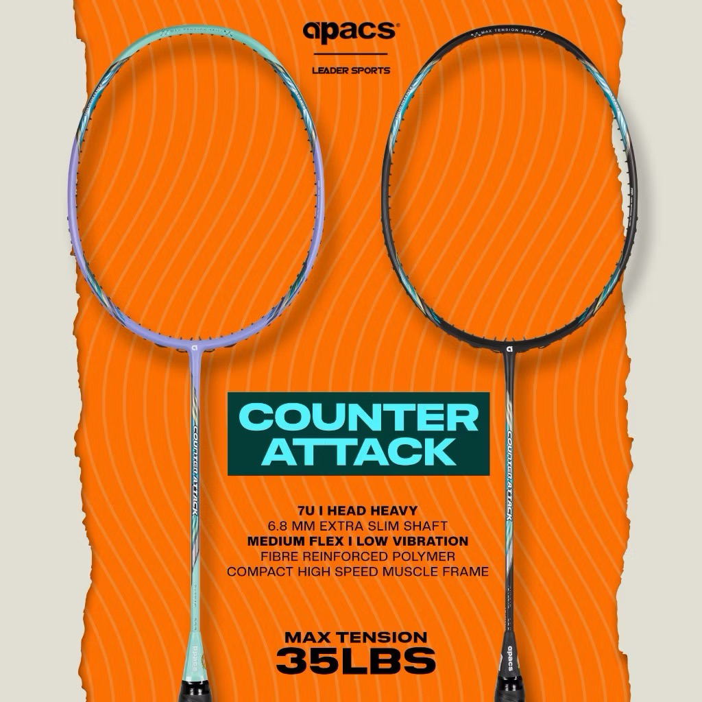 (ฟรี STRING & GRIP) APACS BADMINTON CKET COUNTER ATTACK 7UG1