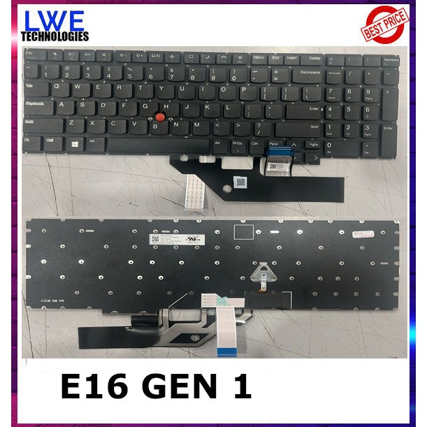 แป้นพิมพ์แล็ปท็อปสําหรับ LENOVO E16 GEN 1 AND GEN 3 พร้อมแบ็คไลท์