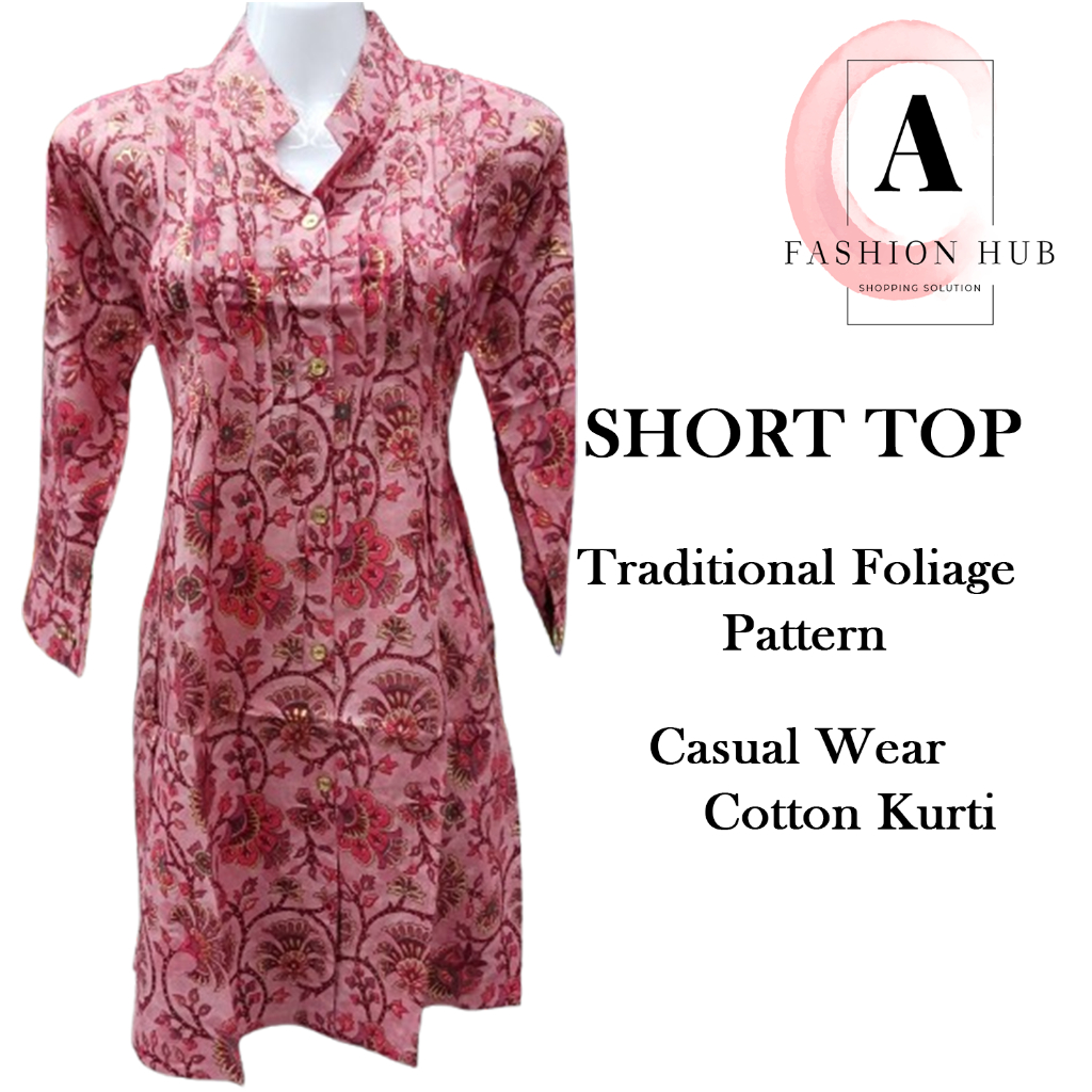 SHORT Kurti เสื้อเบลาส์ใบไม้แบบดั้งเดิม/สวมใส่ในสํานักงาน