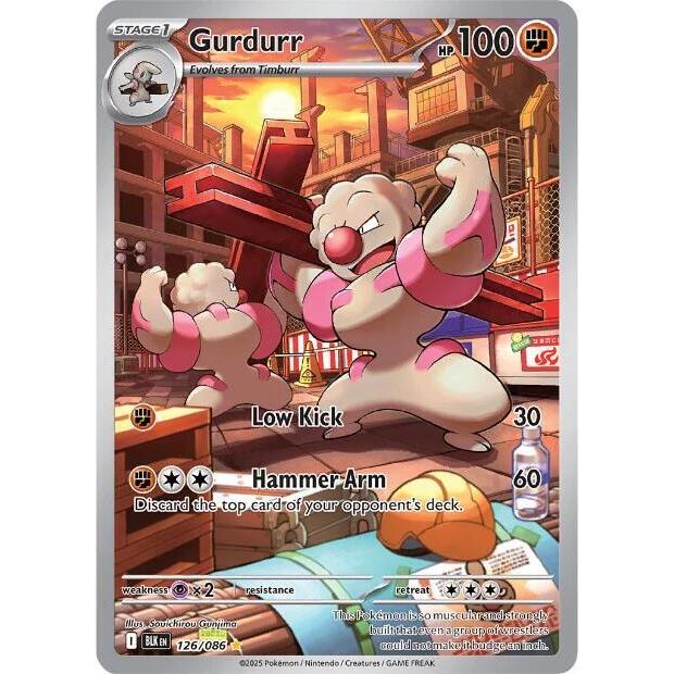 กล่องเทรนเนอร์ Pokemon elite ETB IR Gurrdurr - 126/086 - SV: Black Bolt English
