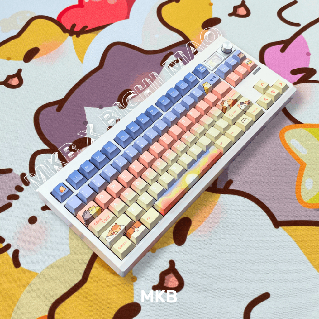 MKB x Bichi Mao GMK87 Tri-Mode RGB Knob / หน้าจอ LCD Custom Full Build Keyboard - Princess Linear / 