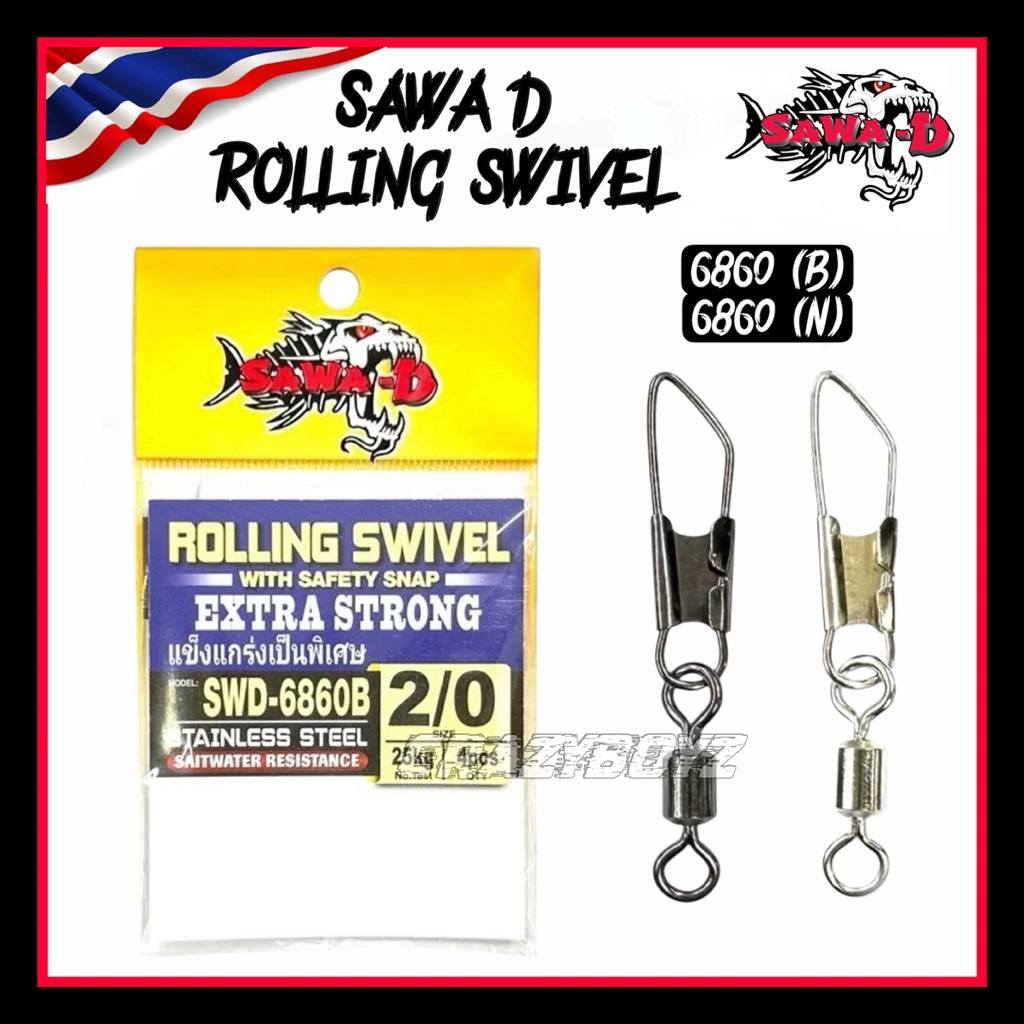 SAWA-D Rolling Swivel พร้อม Safety Snap SWD-6860B SWD-6860N