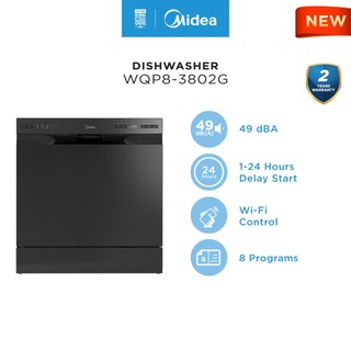 Midea WQP8-3802G Table Top Dishwasher With 8 Place Settings