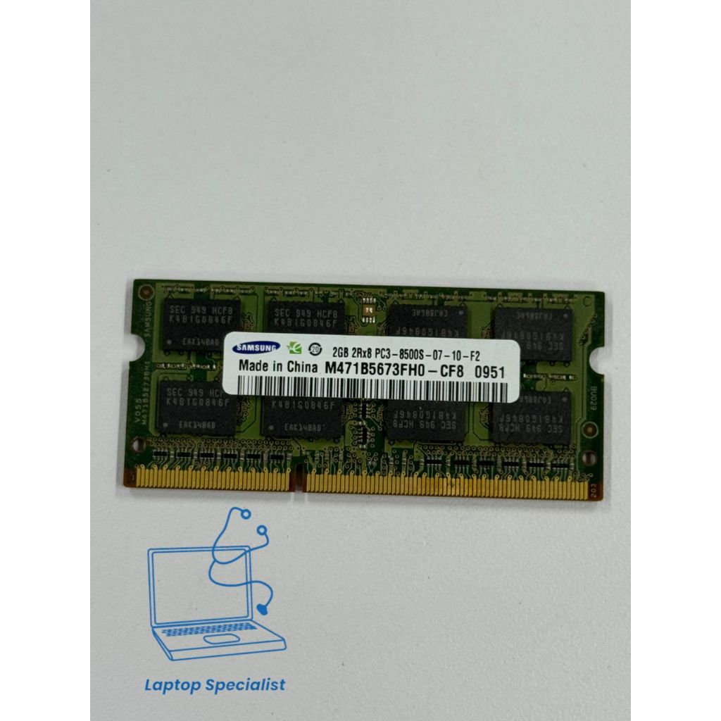 Samsung 2GB 2Rx8 PC3-8500S-07-10-F2 M471B5673FH0-CF8 แล็ปท็อป RAM