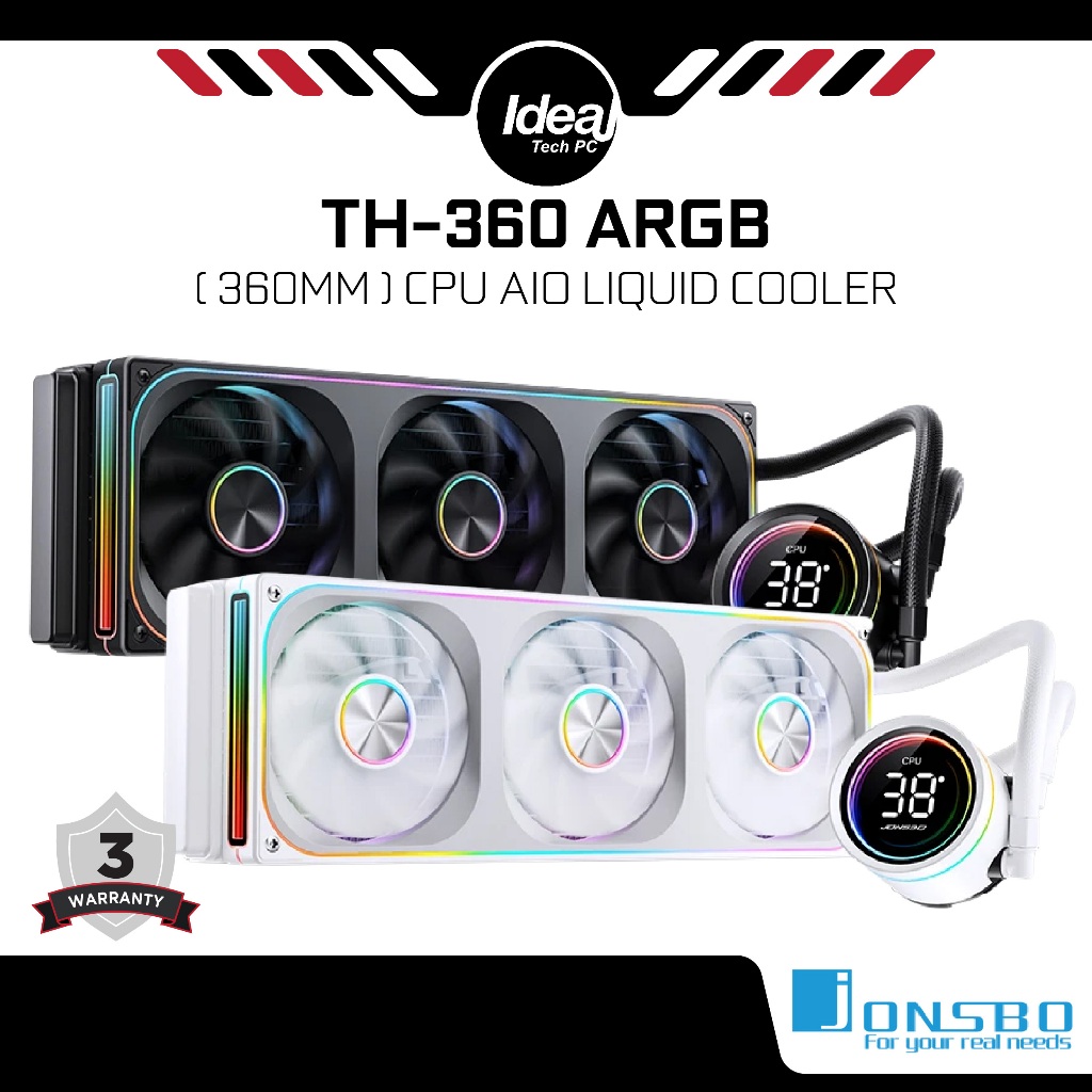 JONSBO TH-360 ARGB BLACK / WHITE 360MM CPU AIO LIQUID COOLER