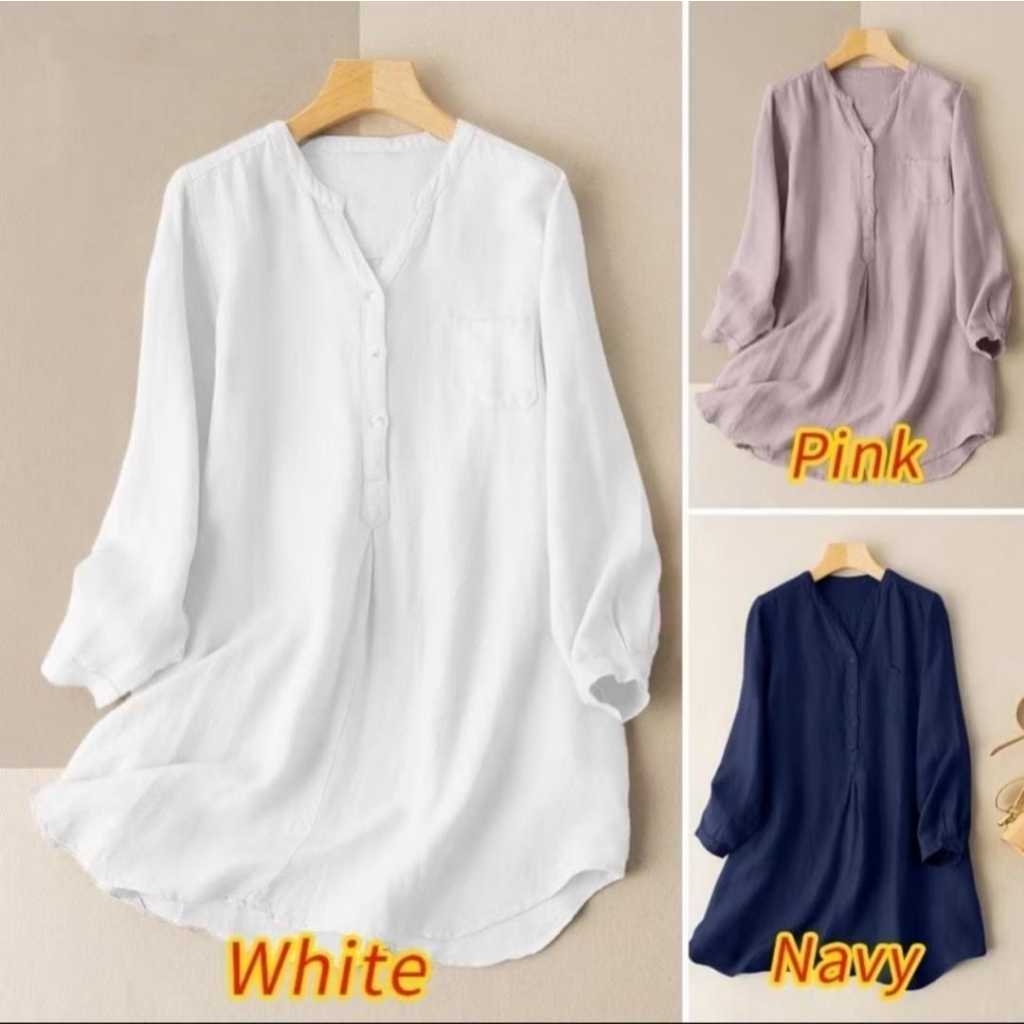 สินค้ามาใหม่ SERENA BLOUSE V-NECK พร้อมกระเป๋าด้านหน้าโดย UNIQUE FASHION HIJAB