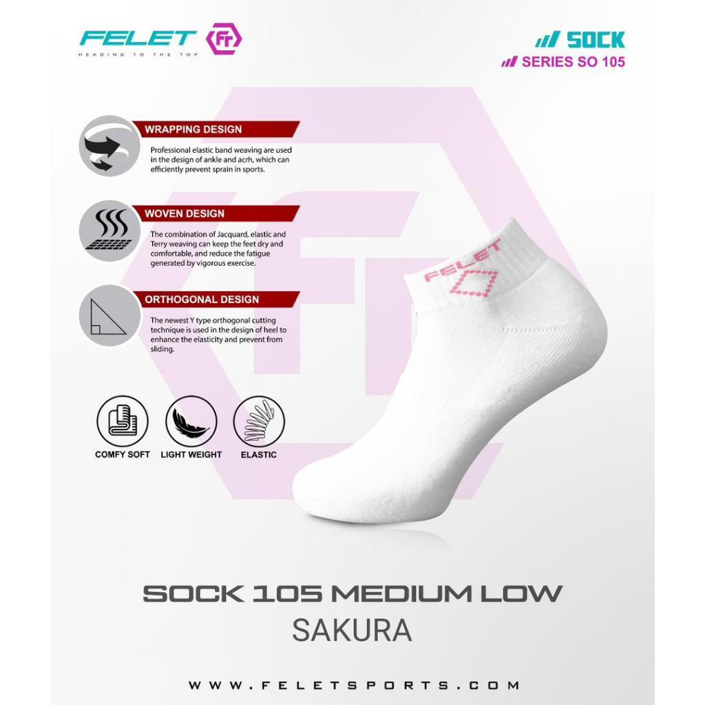 FELET SOCK 105 MEDIUM LOW Sock โดย FELET/FELET SOCK 107 LOW Sock โดย FELET