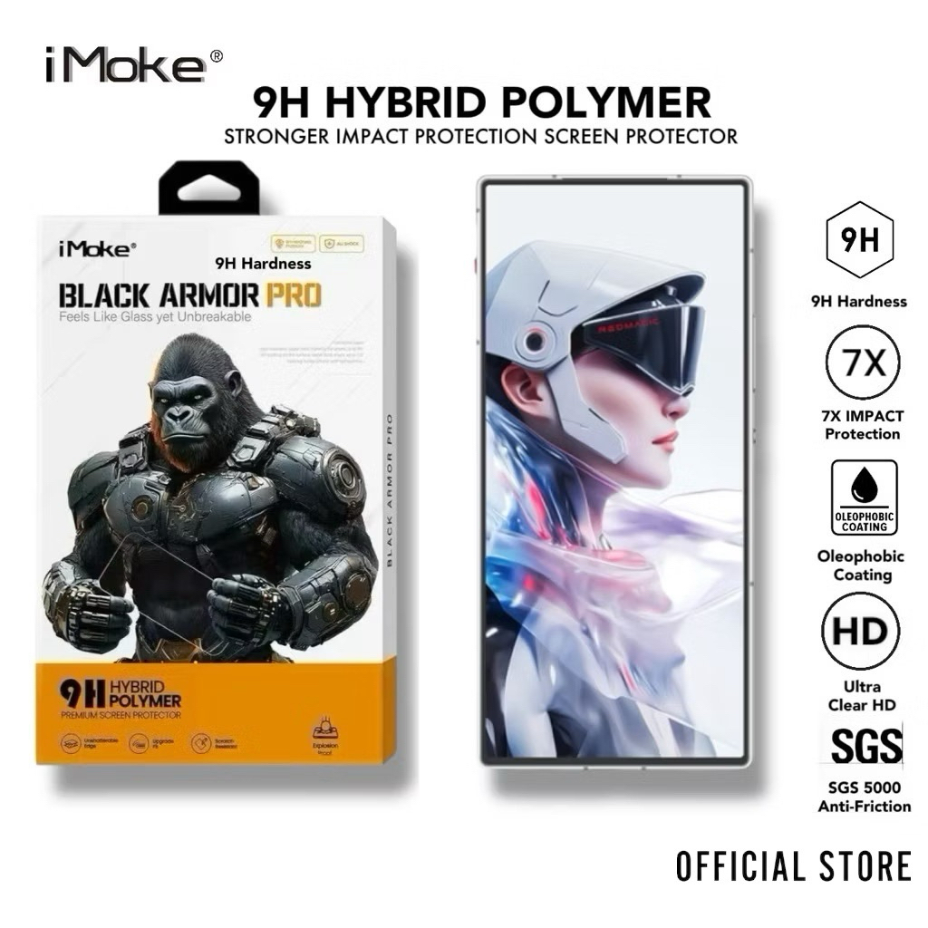 IMoke 9HเกราะสีดําPro Impact ARป้องกันหน้าจอสําหรับสีแดงMagic 11 Pro/10 Pro/10s Pro/9 Pro/8 Pro