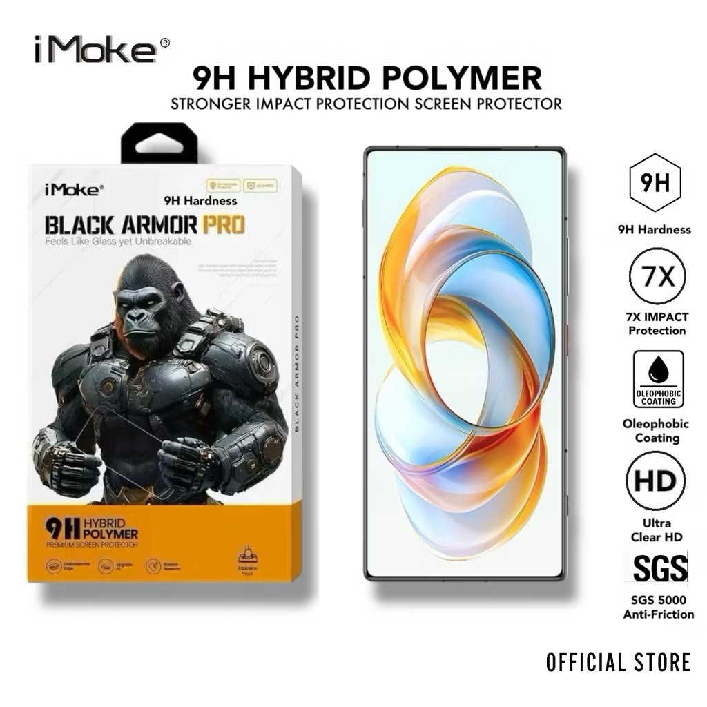 IMoke 9H เกราะสีดํา Pro Impact Screen Protector สําหรับ Nubia Z70 Ultra/Z60 Ultra