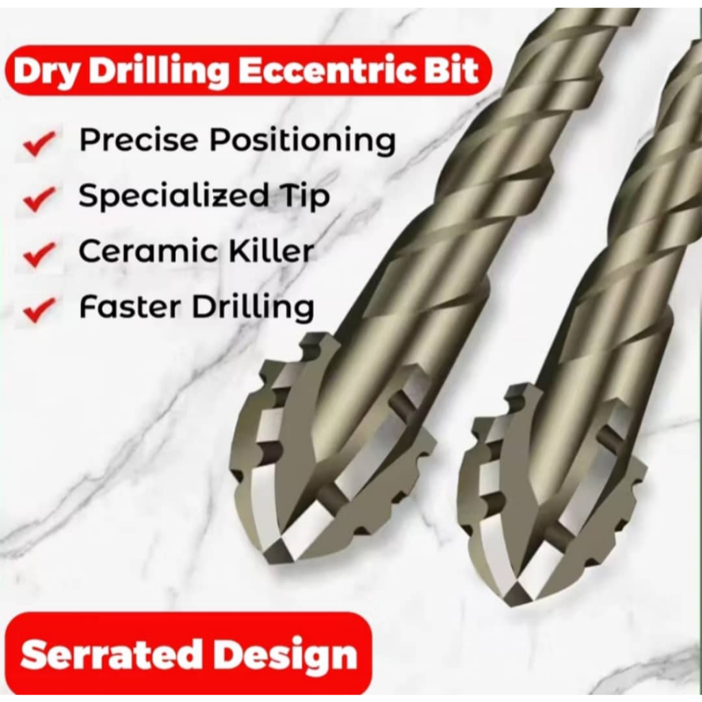 TLY High-Strength 4-Flute Screw Eccentric เจาะชุด Bit, Four-Flute ฟันเลื่อย Eccentric เจาะ Bit, Maso