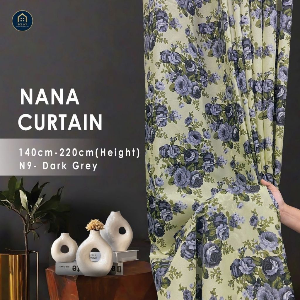 N9 Nana Curtain Hook/Eyelet Flower Curtain (140cm-220cm)