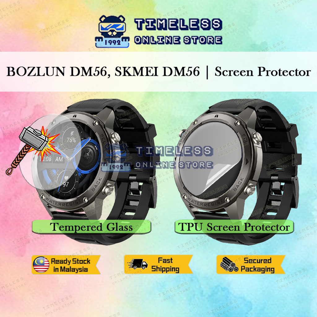 Bozlun Watch DM56, Skmei Watch DM56 ตัวป้องกันหน้าจอ, กระจกนิรภัย & ไฮโดรเจล TPU (ฟิล์มนุ่ม) ฝาครอบห
