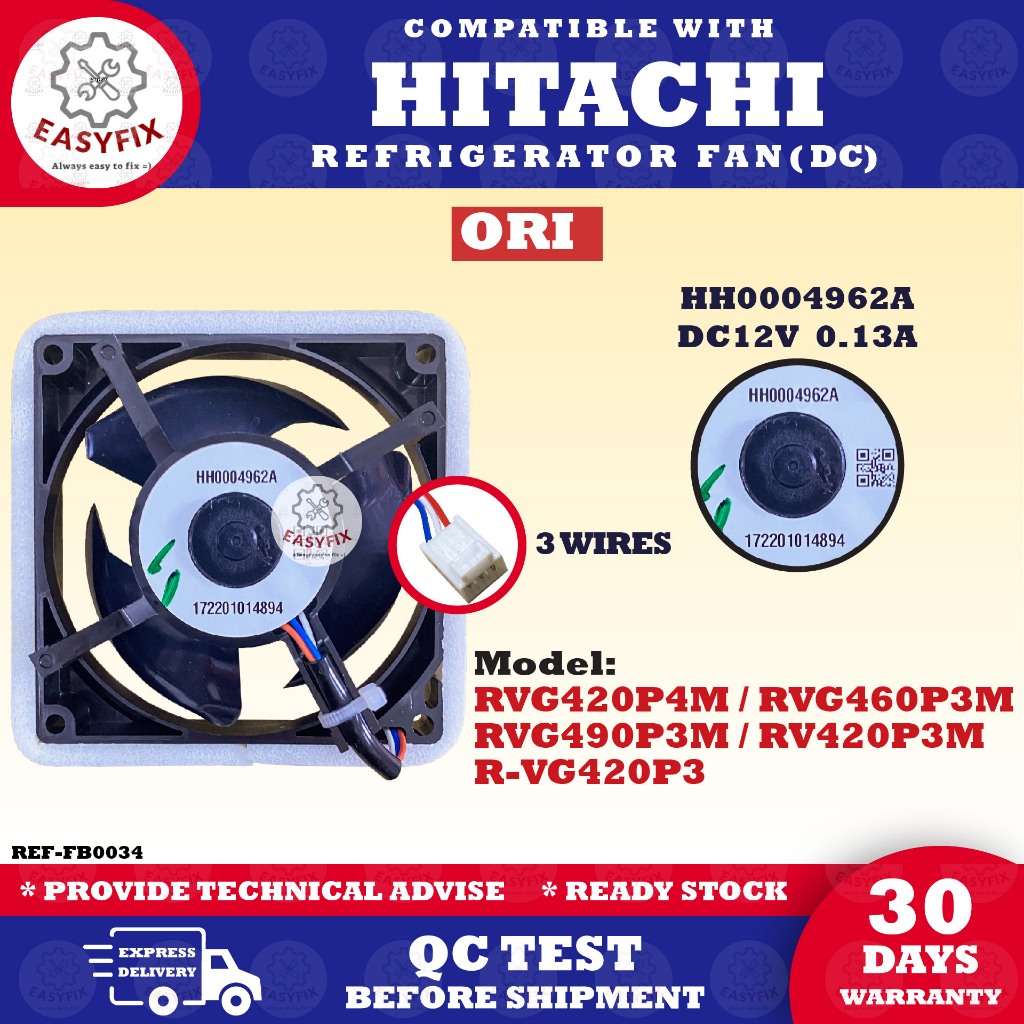 RVG460P3M RVG490P3M RVG420P4M HH0004962A / RV420P3M /R-VG420P3 พร้อมพัดลมหมุน HITACHI DC12V 0.13 Mla