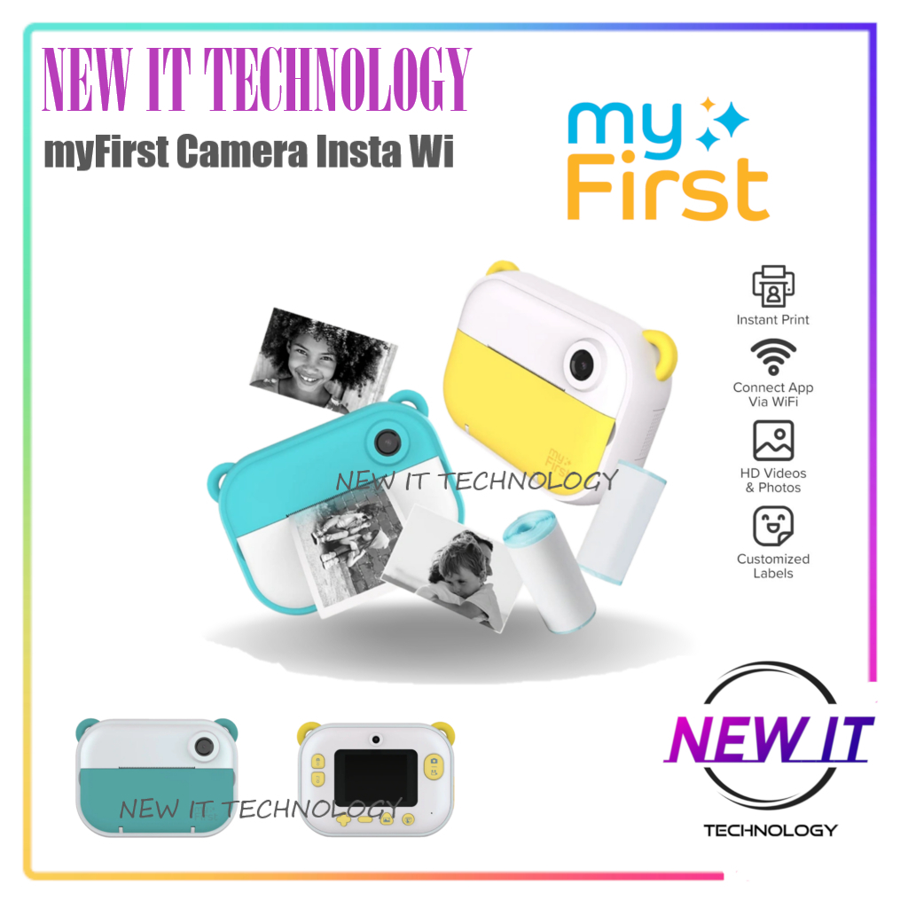 myFirst Camera Insta Wi 12MP Instant Print Camera With Cradle With Apps - Thermal Printing Label Pri