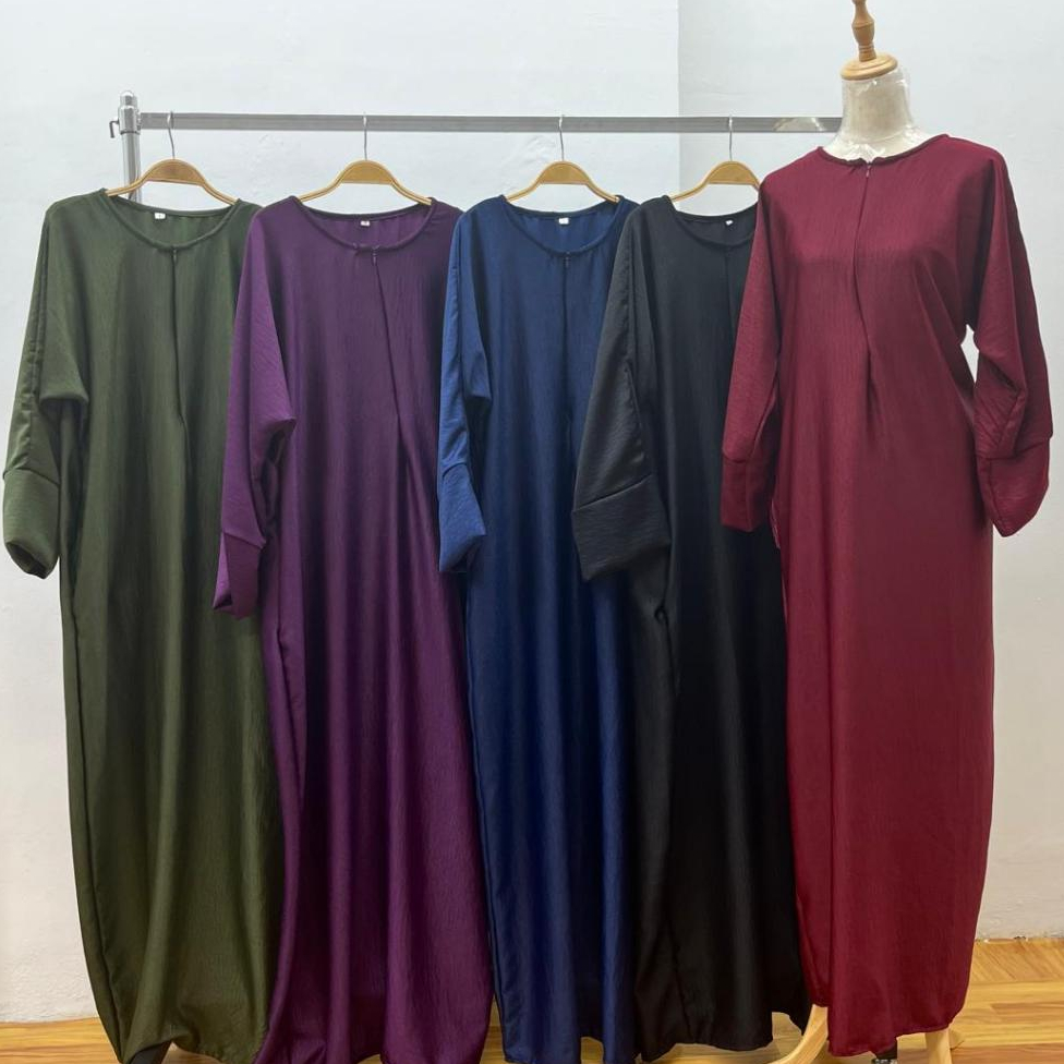 KAFTAN KESHA - PLAIN SATIN AIR FLOW ( LONG DREESS )