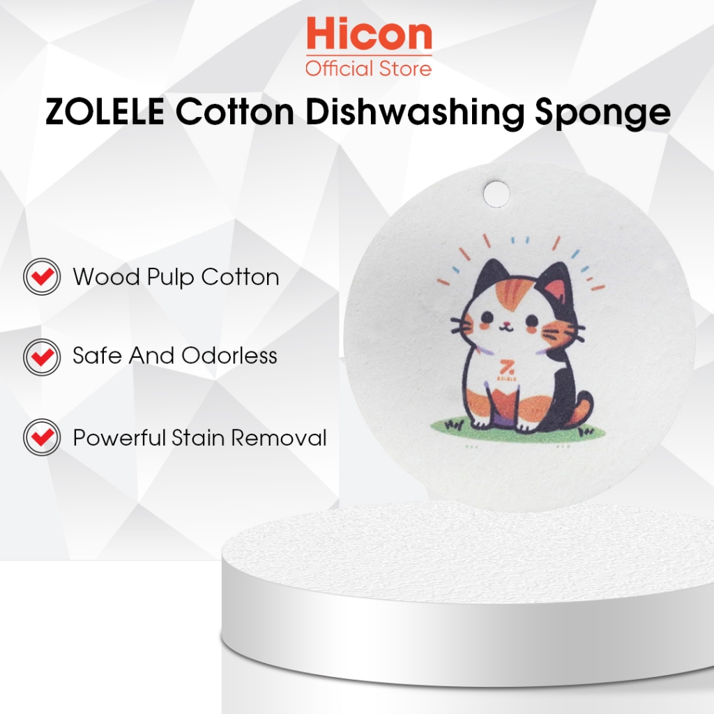 Zolele ฟองน้ําทําความสะอาดพิมพ์เยื่อไม้ล้างจานเครื่องครัว Gadgets