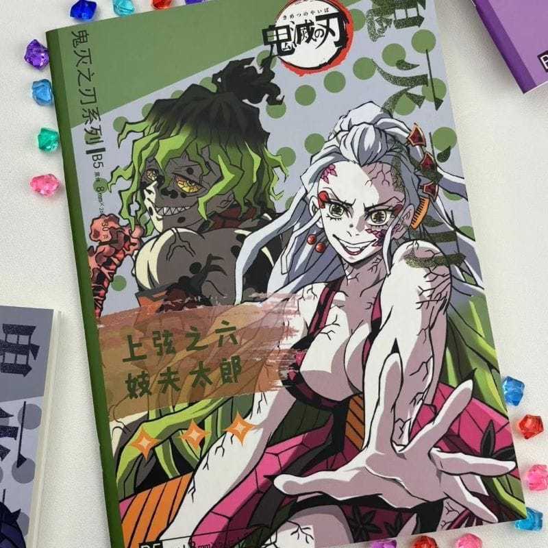 Buku Nota B5 Demon Slayer Daki Gyutaro อะนิเมะ Buku Catatan เครื่องมือเคลือบอะนิเมะเครื่องเขียนสินค้