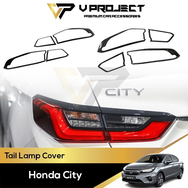 Honda City GN2 7th ไฟหน้าไฟท้าย Matte Black Carbon Design Garnish 2020 - 2025 GN MK7 V โครงการรถเครื