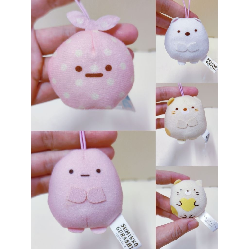 Sumikko Gurashi สาย SKC97 Furoshiki มันสําปะหลัง Shirokuma Neko preloved พวงกุญแจมาสคอตประมาณ 5 ซม.