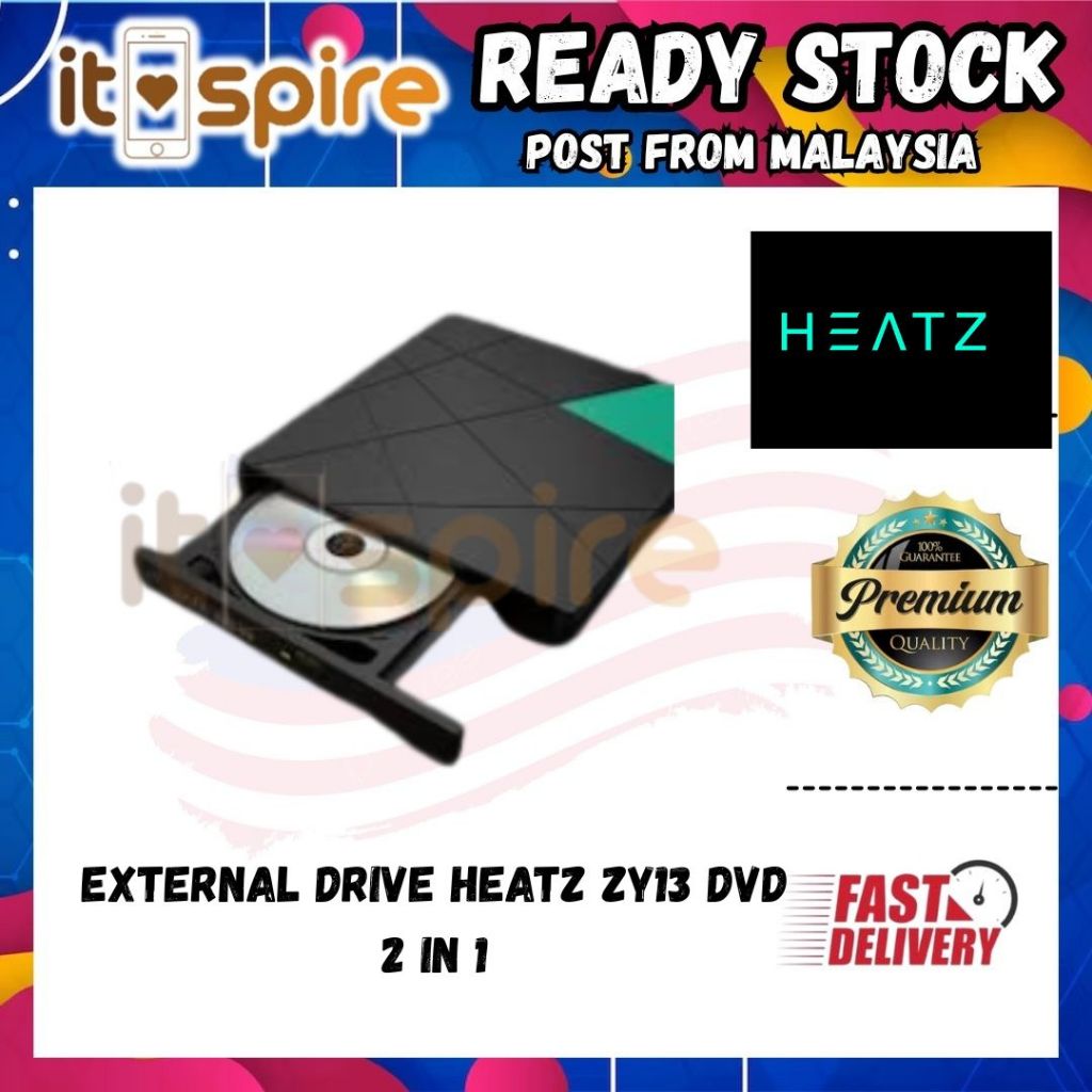 ไดรฟ์ภายนอก Heatz Zy13 Dvd 2 In 1