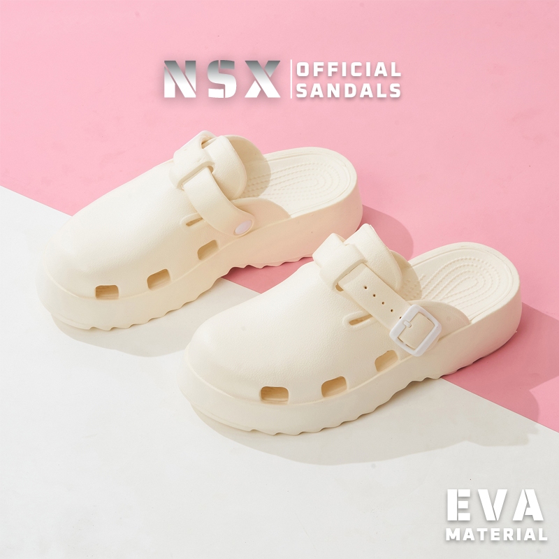 NSX รองเท้าแตะกลางแจ้งกันลื่นแฟชั่นสตรี 2025 รองเท้าแตะพักผ่อนที่บ้าน รองเท้าแตะชายหาด อีวา