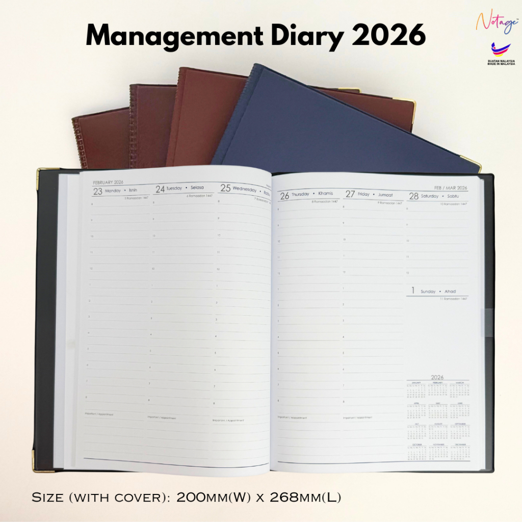 2026 Management Diary PVC Hard Skin Business Design Journal Diary Diary Diary ปฏิทิน / 2026 M