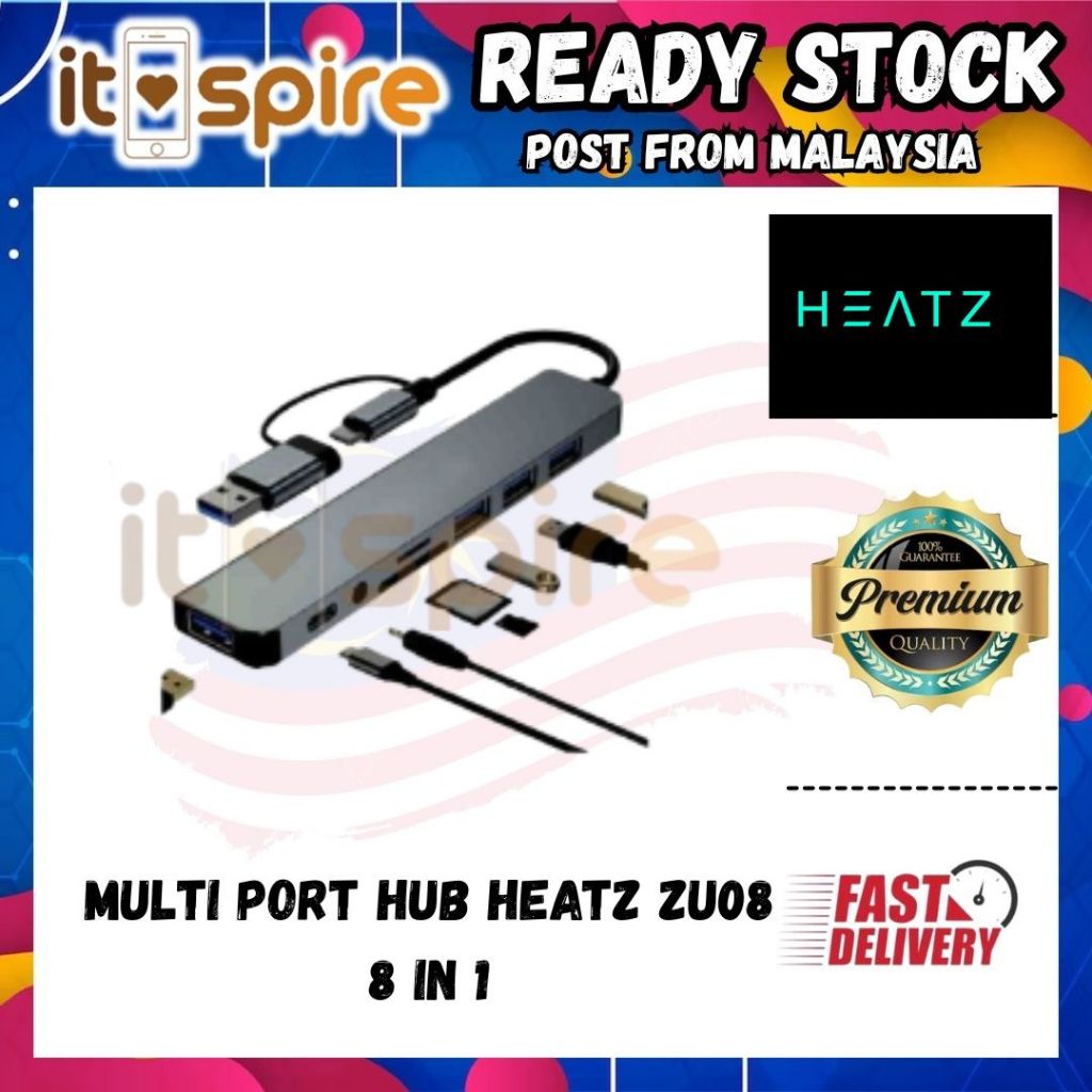 Multi Port Hub Heatz Zu08 8 In 1