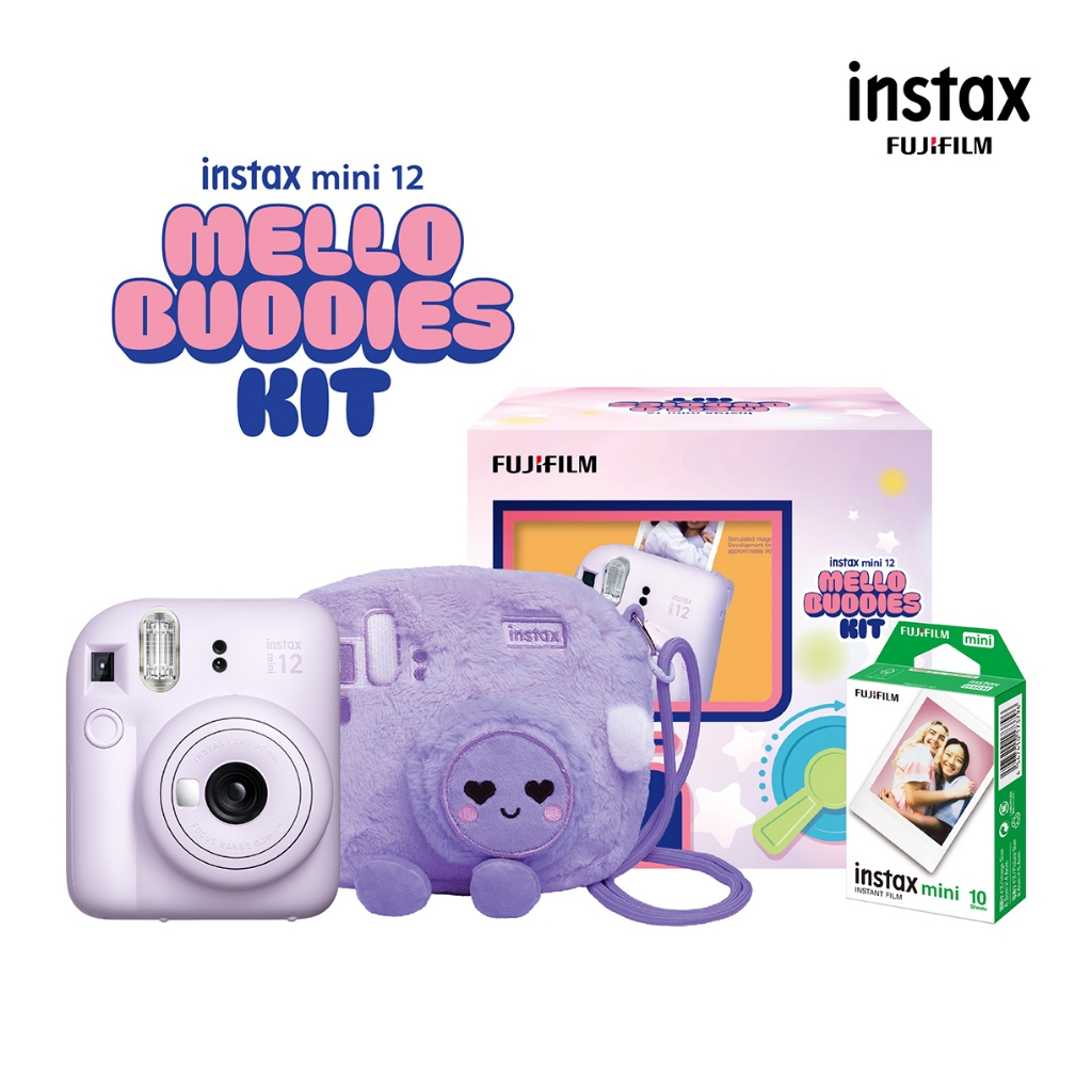 Fujifilm instax mini 12 Mellobuddies +ฟิล์ม mini 10s one pack & Camera Bag Kit (Mint Green)