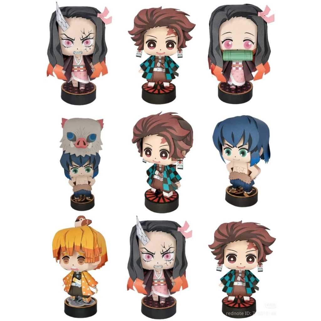 Demon Slayer Papercraft Figures–Tanjiro Zetnis Nezuko (Handmade Papercraft) Anime Patun