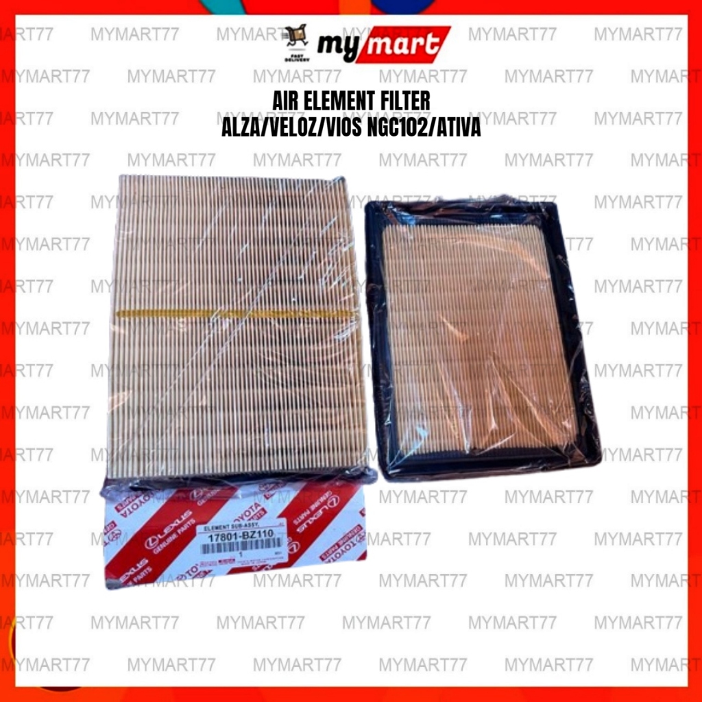 17801-bz110 AIR FILTER ELEMENT ALZA/VELOZ/VIOS NGC102/ATIVA