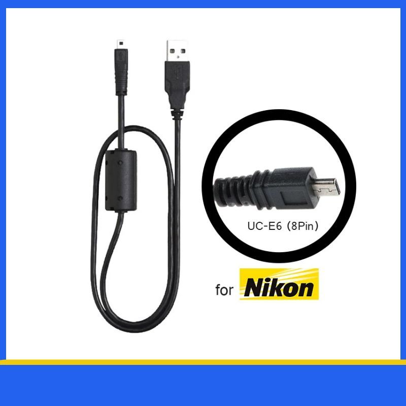 Proocam Nikon UC-E6 (8Pin) สายโอนซิงค์ข้อมูล USB สําหรับ Nikon Coolpix L31 ,P530 , S3300