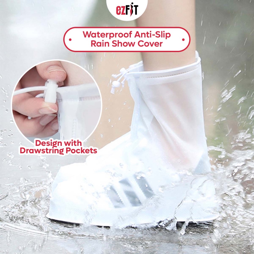 EzFit Rain Shoe Cover Anti-Slip Reusable Waterproof Motorcycle Rain Boots Washable Travel Kasut Huja