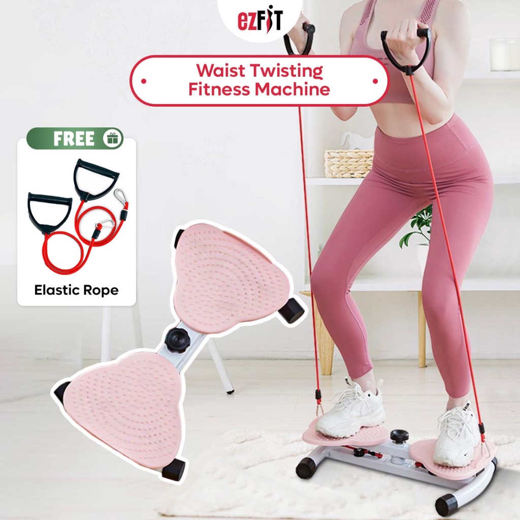 EzFit เครื่องบิดเอว Turntable อุปกรณ์ออกกําลังกายเงียบขนาดใหญ่และที่จับเชือก Alat Senaman