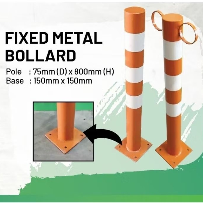 Fixed METAL BOLLARD (ROUND TYPE) เสาโลหะ / PARKING POST/ STEEL BOLLARD/ PARKING BOLLARD