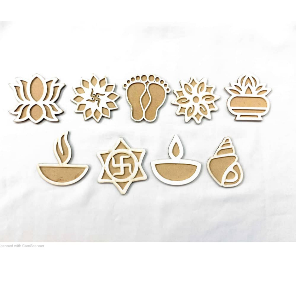 Deepavali Rangoli Matt - ขนาดเล็ก 3 นิ้ว