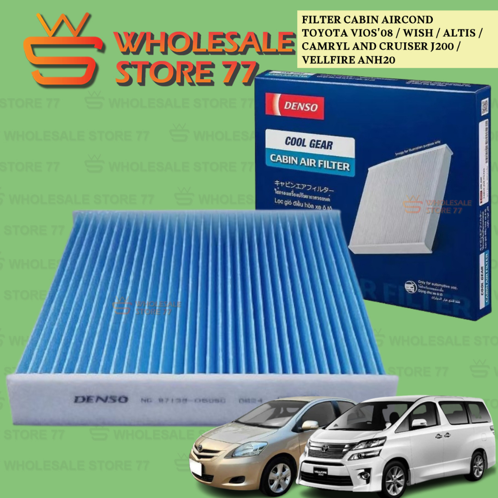 DENSO TOYOTA VIOS 2008/WISH/ALTIS/CAMRY/LAND CRUISER J200/VELLFIRE ANH20 CABIN FILTER AIR FILTER 871