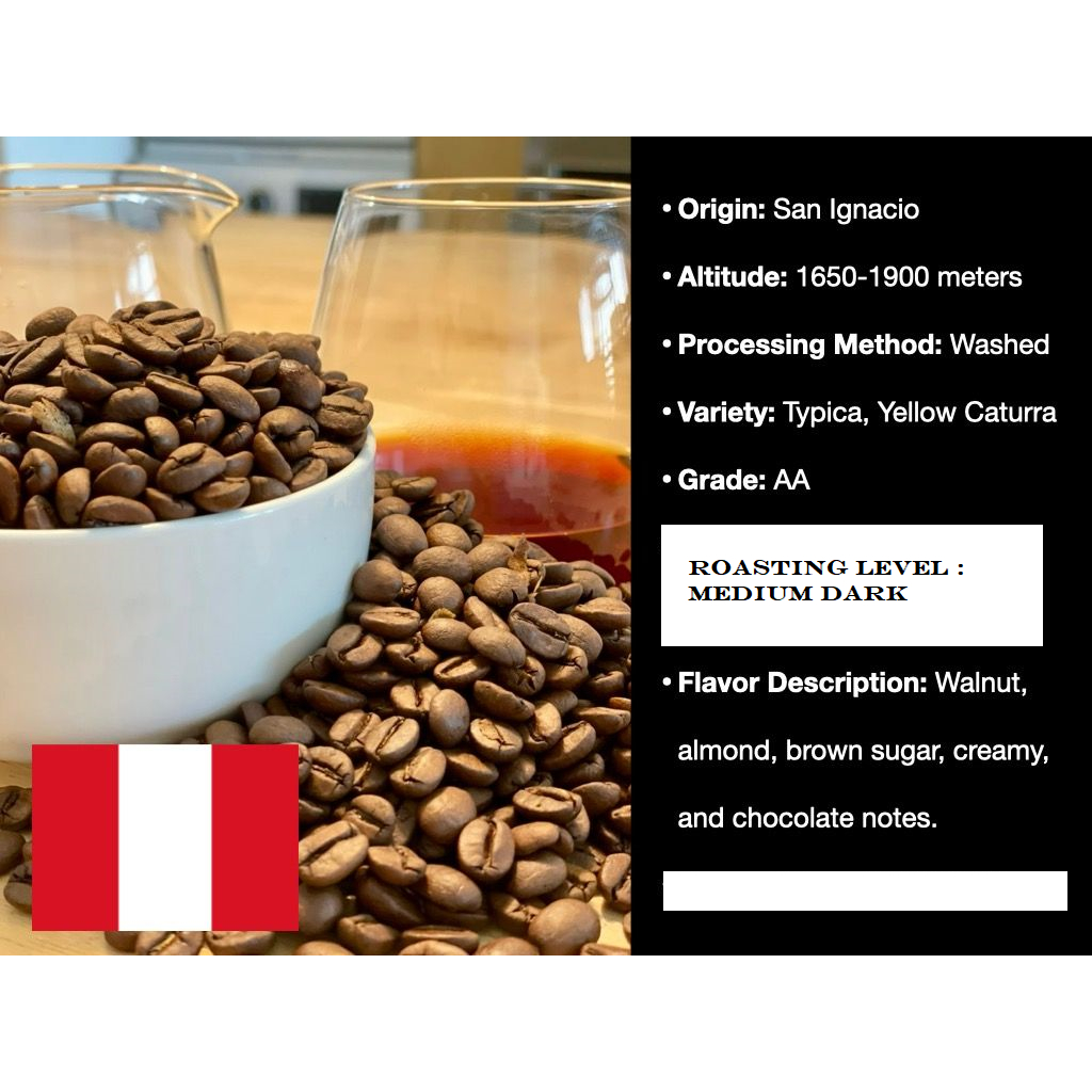 เมล็ดกาแฟคั่ว - เปรู 500กรัม / 1000กรัม